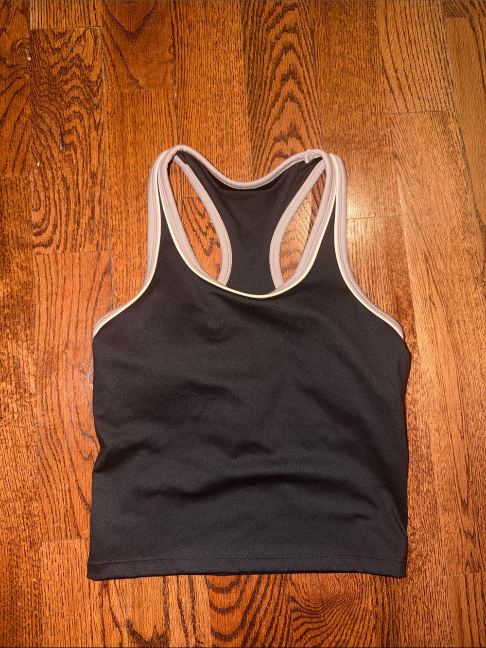 Danskin Black Racerback Sports Bra with White Trim